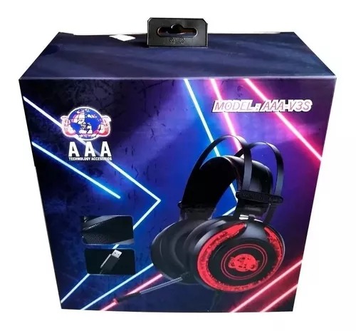 Diadema Profesional Gamer Aaa-v3s Luz Multicolor Microfono